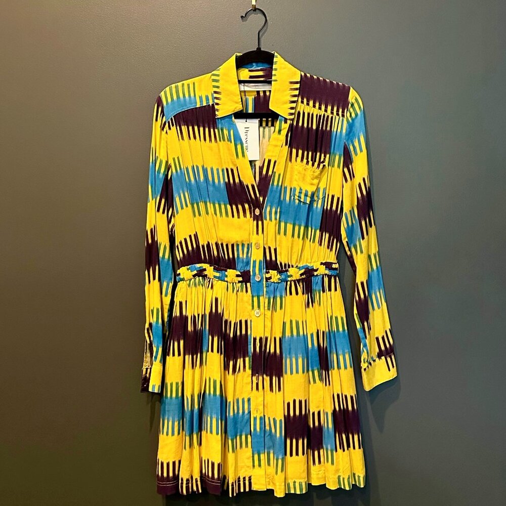 Thakoon Yellow Ikat Dress Size S